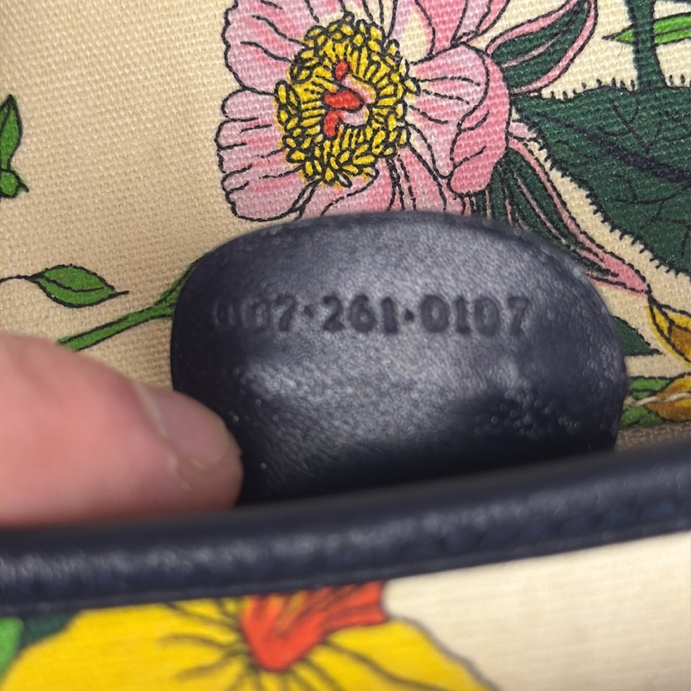 Gucci Vintage Flora Crossbody Bag | Black Leather Trim - Picture 10 of 10